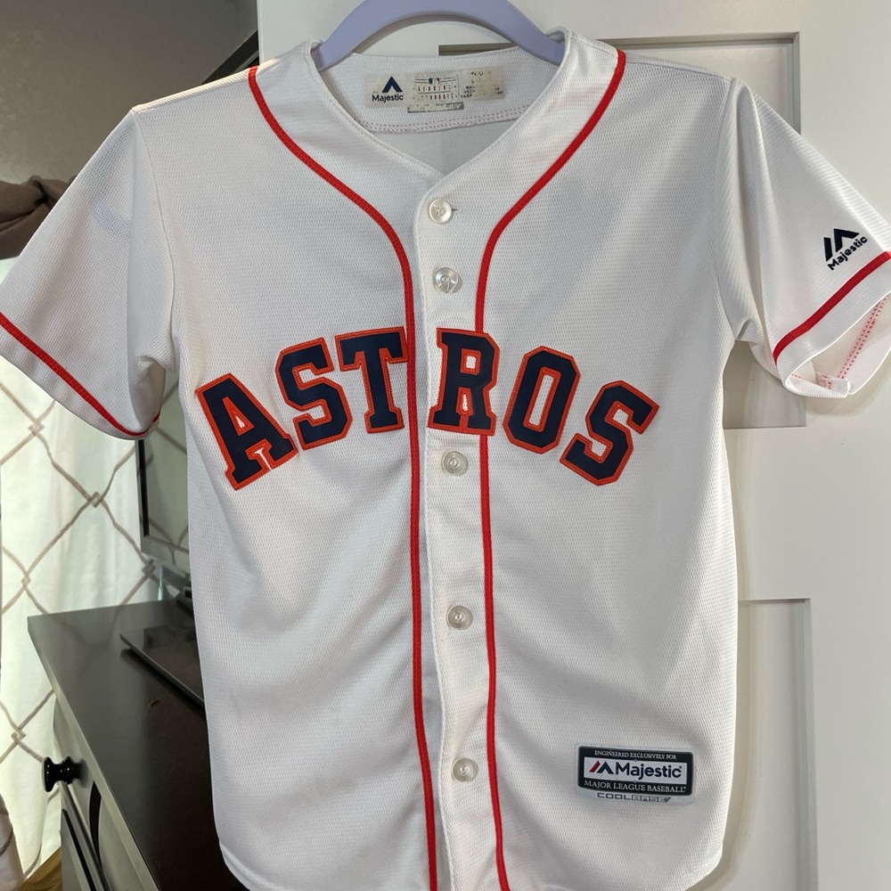 Majestic White and Orange Astros Jersey